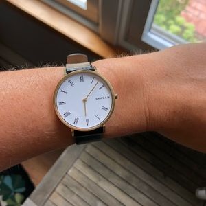 SKAGEN Leather Watch Womens